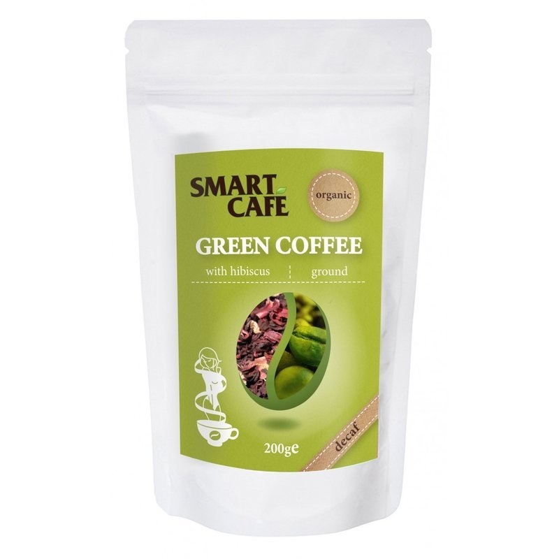 Cafea verde macinata decofeinizata cu hibiscus bio 200g