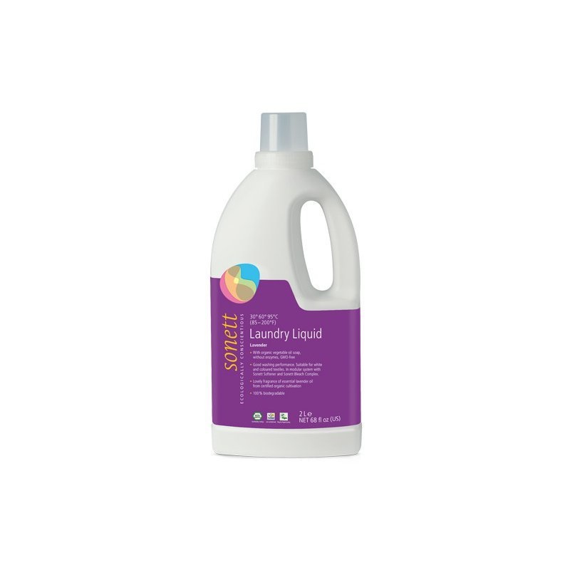 Detergent ecologic lichid pt. rufe albe si colorate cu lavanda 2L, Sonett