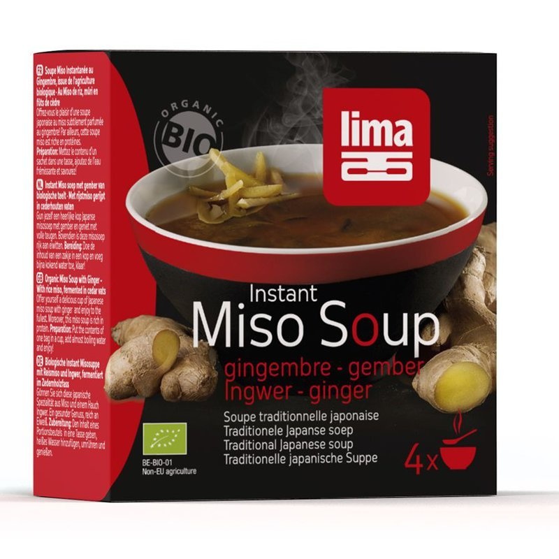 Supa Miso instant cu ghimbir bio 4x15g Lima