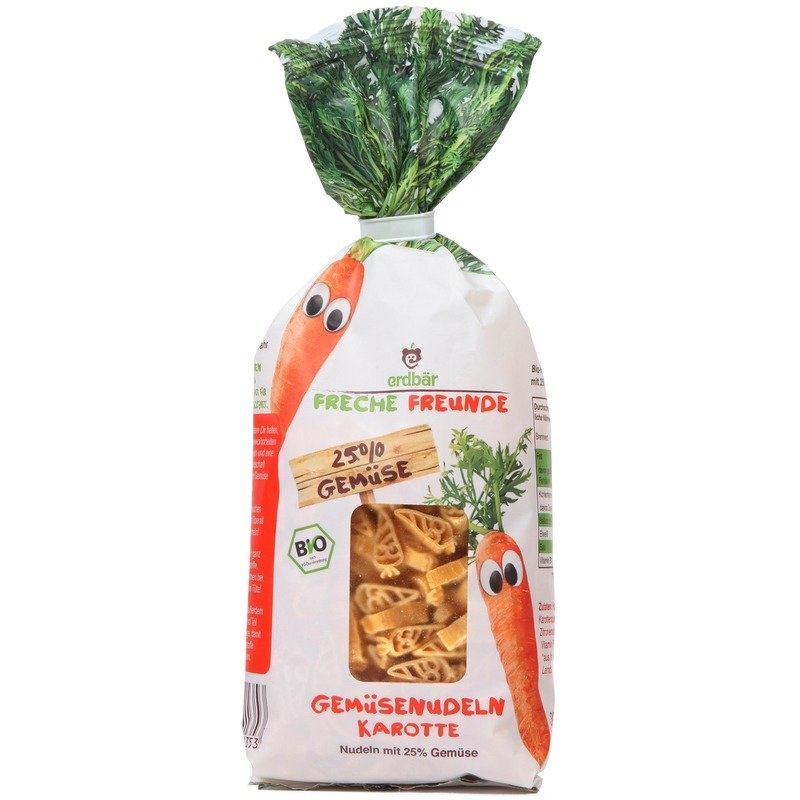 Paste pentru copii cu morcovi bio 300g Erdbar