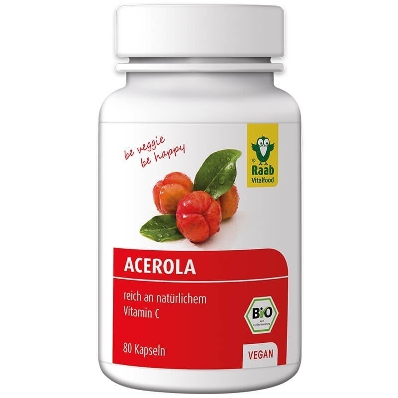 Acerola capsule bio 80 buc. - Vitamina C naturala - Raab