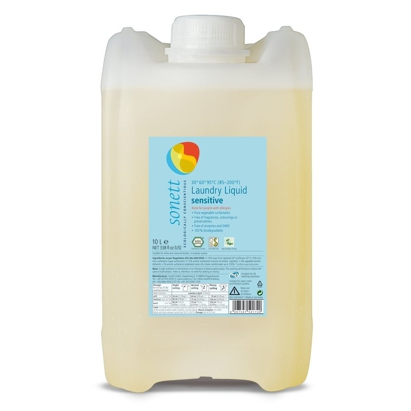 Detergent ecologic pt. rufe albe si colorate, SENSITIVE 10L, Sonett