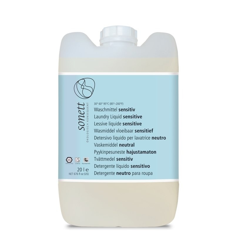 Detergent ecologic pt. rufe albe si colorate, SENSITIVE 20L, Sonett