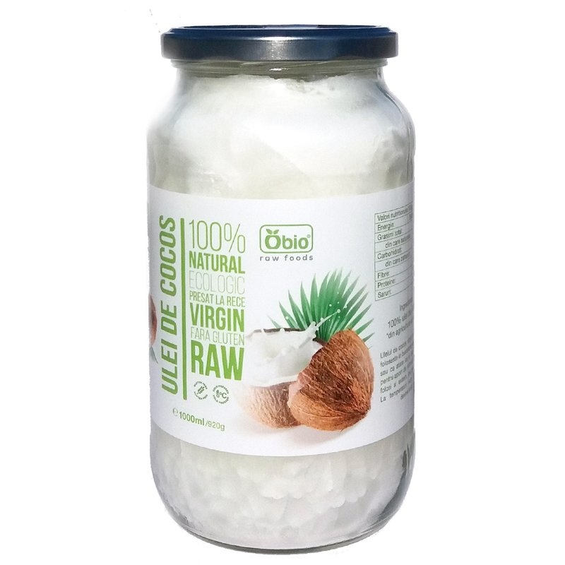 Ulei de cocos virgin raw bio 1000ml Obio