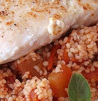 Cuscus cu somon la gratar