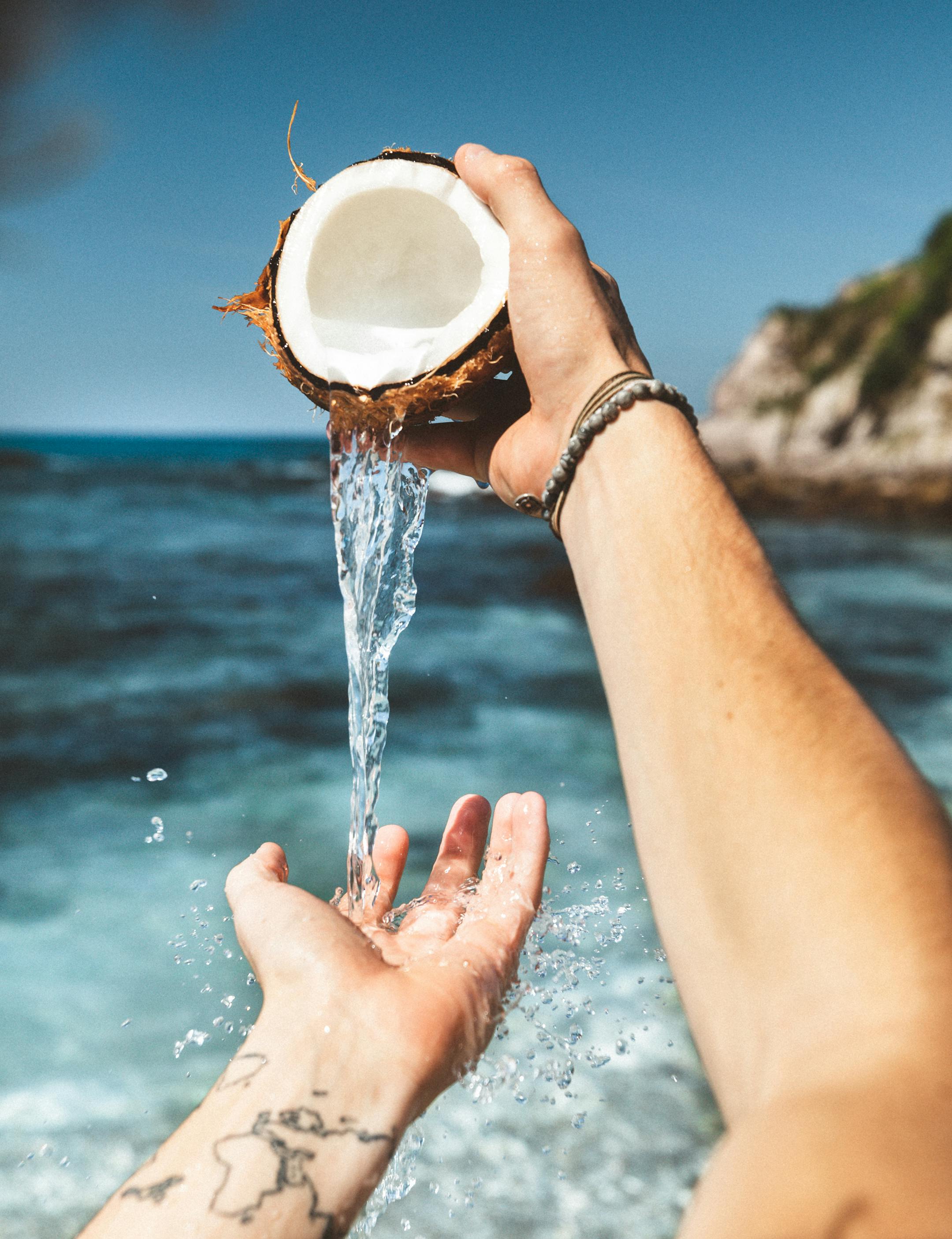 Apa de cocos e plină de electroliți. sursa foto pexels.com