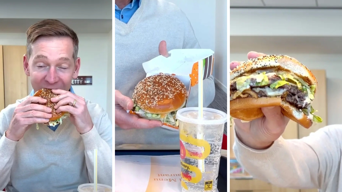 CEO-ul McDonald’s, viral după ce a gustat un Big Arch. Sursa foto: captură video Instagram