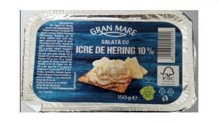 Salată cu icre retrasă din magazine din cauza bacteriei Listeria. foto: Penny.ro