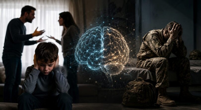 Copiii maltratați prezintă același model de activitate cerebrală ca și soldații de război, conform studiilor
