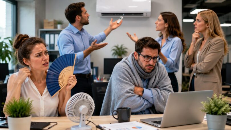 Temperatura din birou, motiv constant de dispute între colegi. De ce este atât de greu să se ajungă la un acord